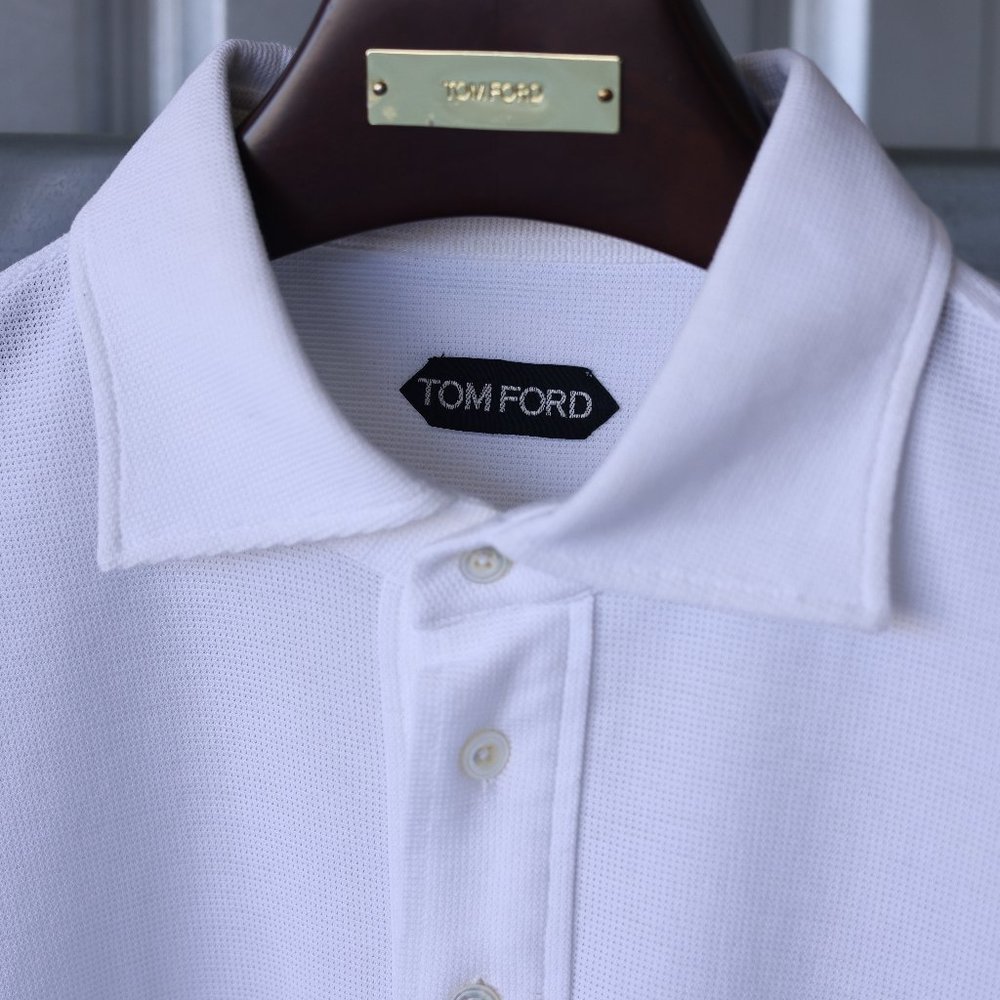 Tom ford white knitted long sleeved shirt